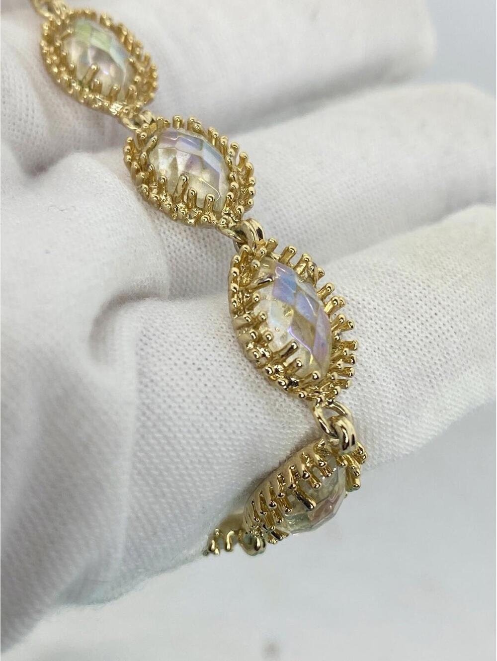 Kendra Scott 'Cole' Crystal Link Bracelet Gold Tone